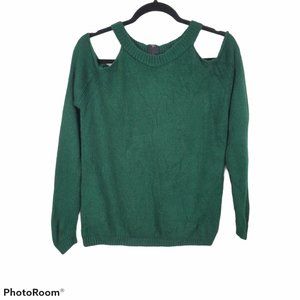 *Don't Ask Why Cold Shoulder Scoop Neck Sweater OS Made In Italy Indie Sleeze